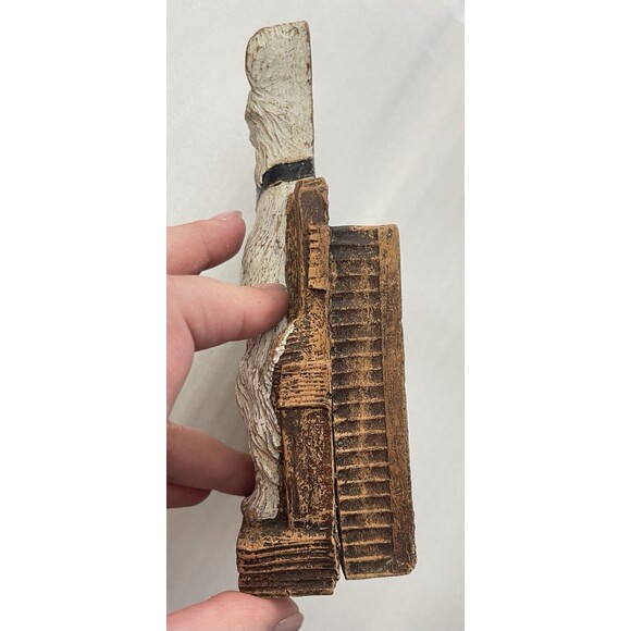 VTG Syroco White Tan Scotty Scottie Scottish Terrier Dog Brush Holder (no brush) - Picture 6 of 11